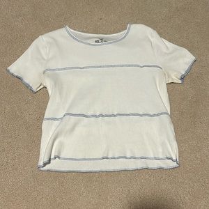 White and Blue Hollister Baby Tee